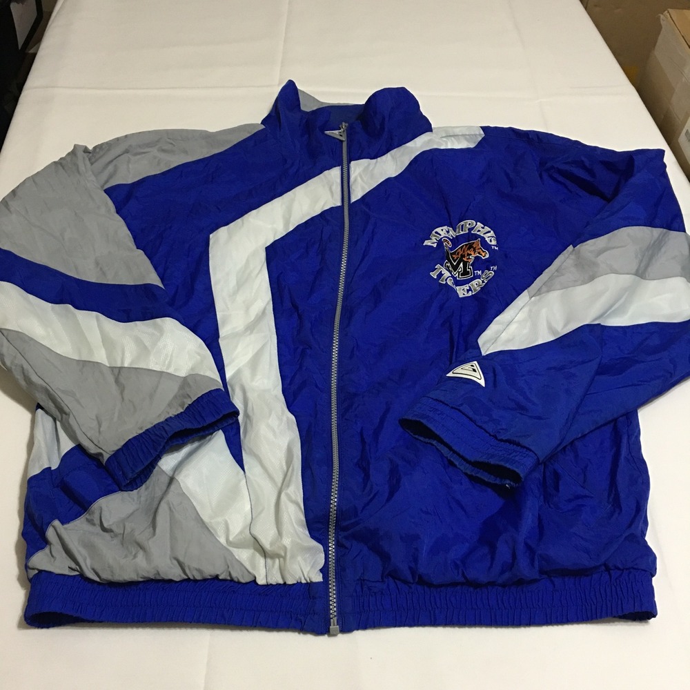 Vintage Memphis Tigers Windbreaker Jacket Large Blue Colorblock Full Zip